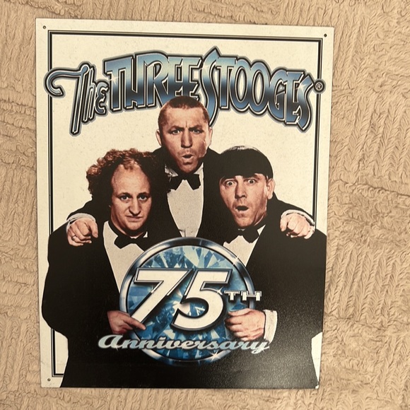 THE THREE STOOGES 75TH ANNIVERSARY METAL SIGN - Picture 9 of 16